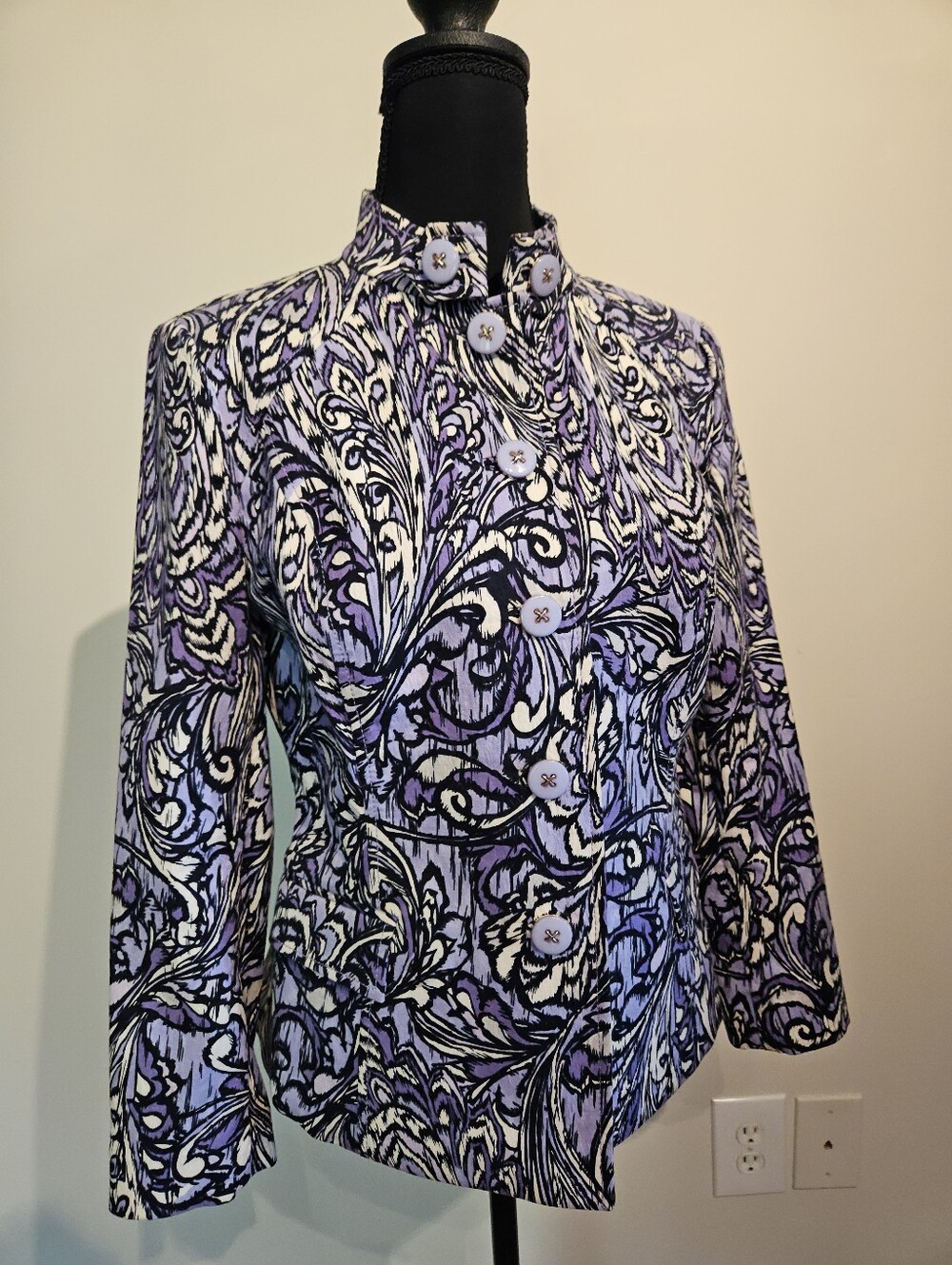 St John Women’s Printed Lavender Twill Jacket